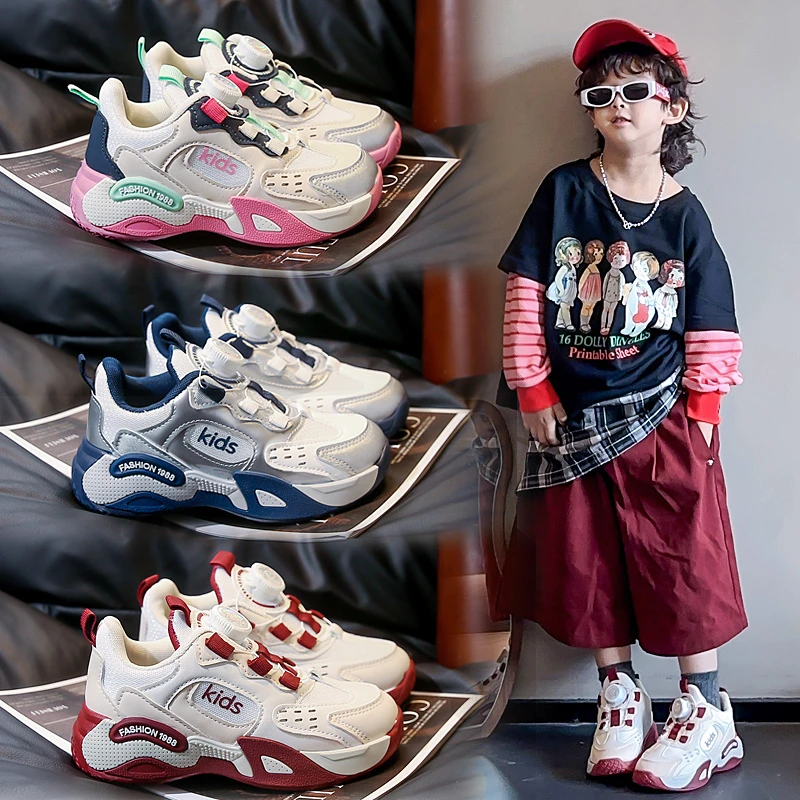 

2025 New Children's High Quality Sneakers Breathable Boys Girls Casual Shoes Models Leather Kids Single Shoes Детская Обувь
