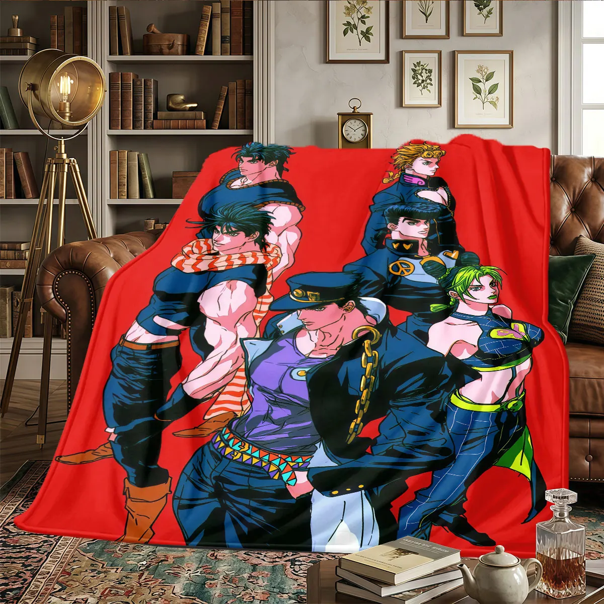 JoJos Bizarre Adventure Patterns Home Blanket High quality All Seasons for Sofas Warmth and Comfort Birthday Gifts -HE22