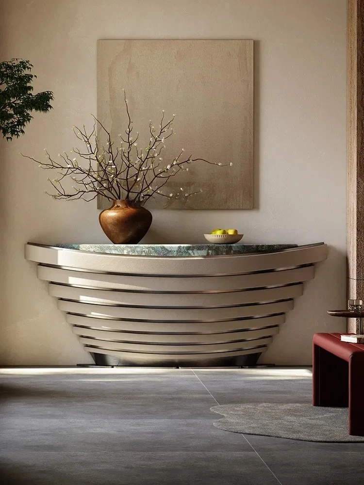 A Entrance light luxury modern end view table natural marble entrance entrance table