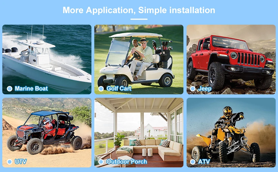 Herdio 120 W 4'' Marine Wasserdichte Boot Lautsprecher Motorrad Audio Lautsprecher Heavy Duty Musik Sound System Für Outdoor ATV UTV RZR – Detail 22