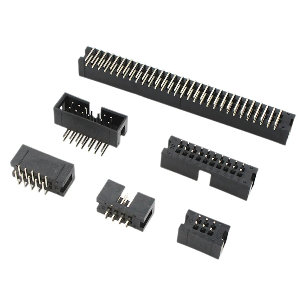 10PCS DC3 Header 6P/8P/10P/14P/16P/20P/30P/34P/40P 2.54mm Socket Male Double Row Straight Needle Curved Needle PCB Connector