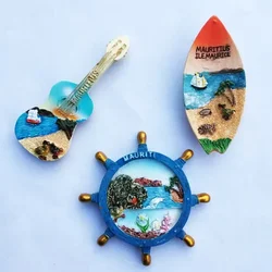 Mauritius Fridge Magnets Tourist Souvenirs 3d Resin  Refrigerator Stickers Mauritius Boat Rudder Magnetic Stickers Home Decor