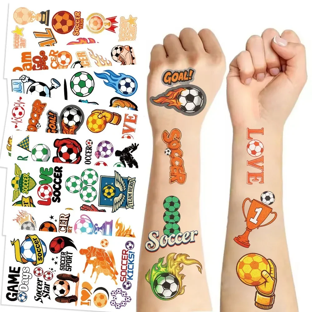 10Pcs cartoon luminous football tattoo sticker party decoration  arm  water transfer tattoo sticker