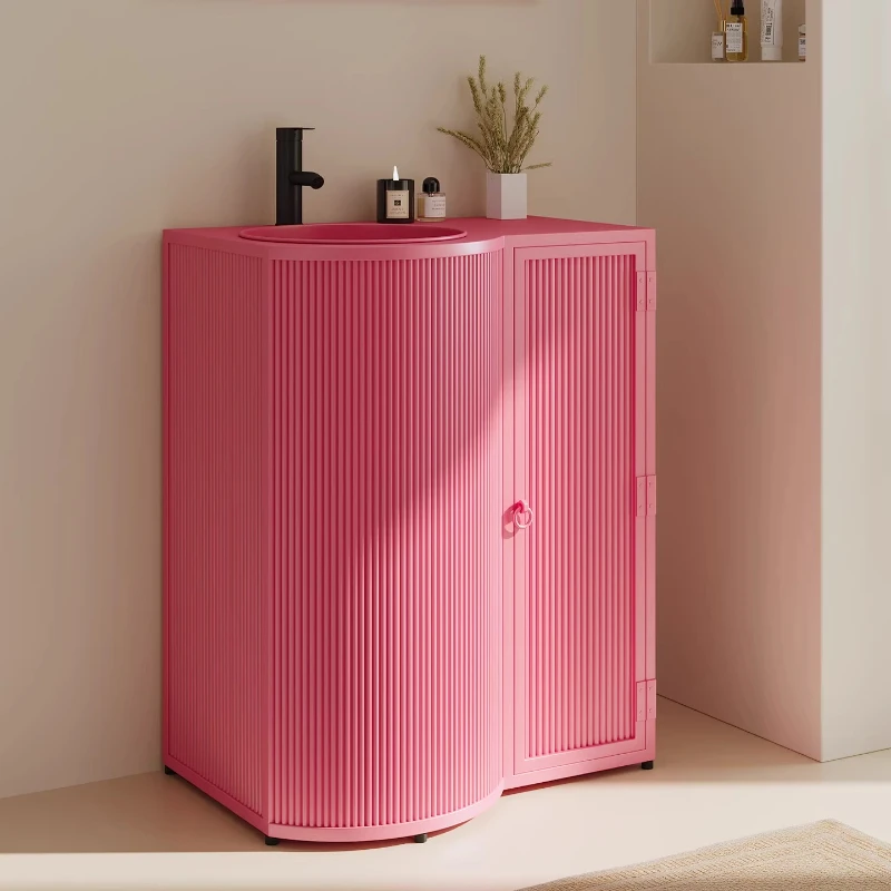

Small simple washbasin commercial floor integrated creative washbasin color one-piece cabinet trend