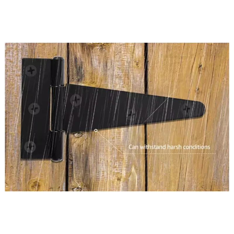 【RECOMENDAR】Устойкие Т-образные петли, 6 шт., сверхмощные петли для ворот, толщина 2,2 мм, погода с винтами для дверей сарая