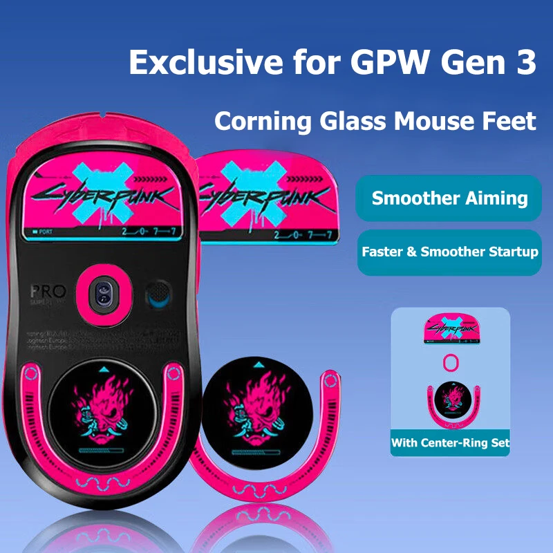 Rounded Curved Edges Mouse Feet Skates Compatible with Logitech GPW 3 Wireless Gaming Mouse Feet Replacement