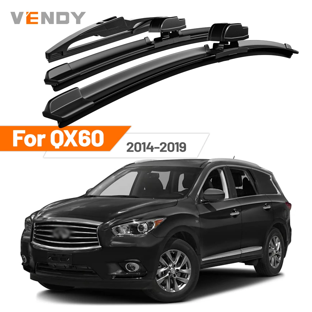 

For Infiniti QX60 2014-2019 2015 2016 2017 2018 Front & Rear Windshield Wiper Blades Windscreen Wipers Set Accessories