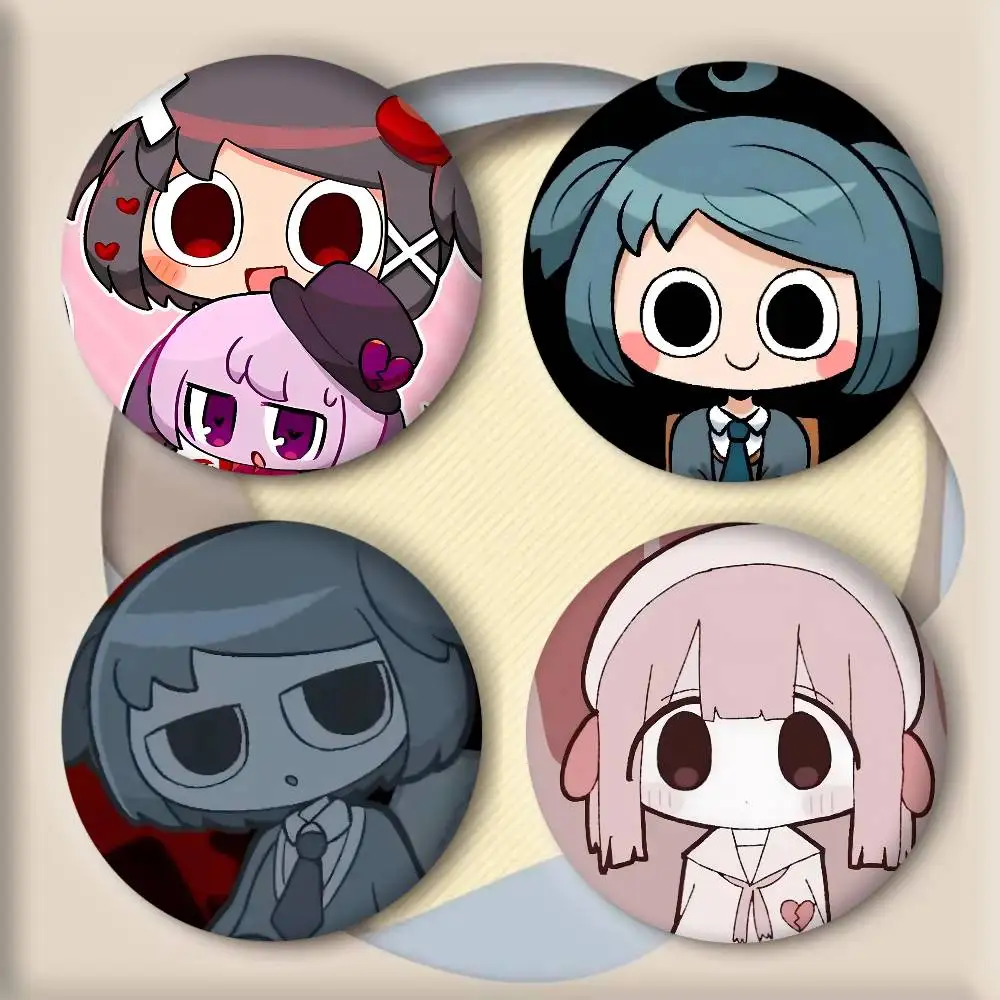 Cartoon Singer P-Pepoyo Anime Badge Tinplate Round Laser Brooch Clothes Backpack Accessories Lapel