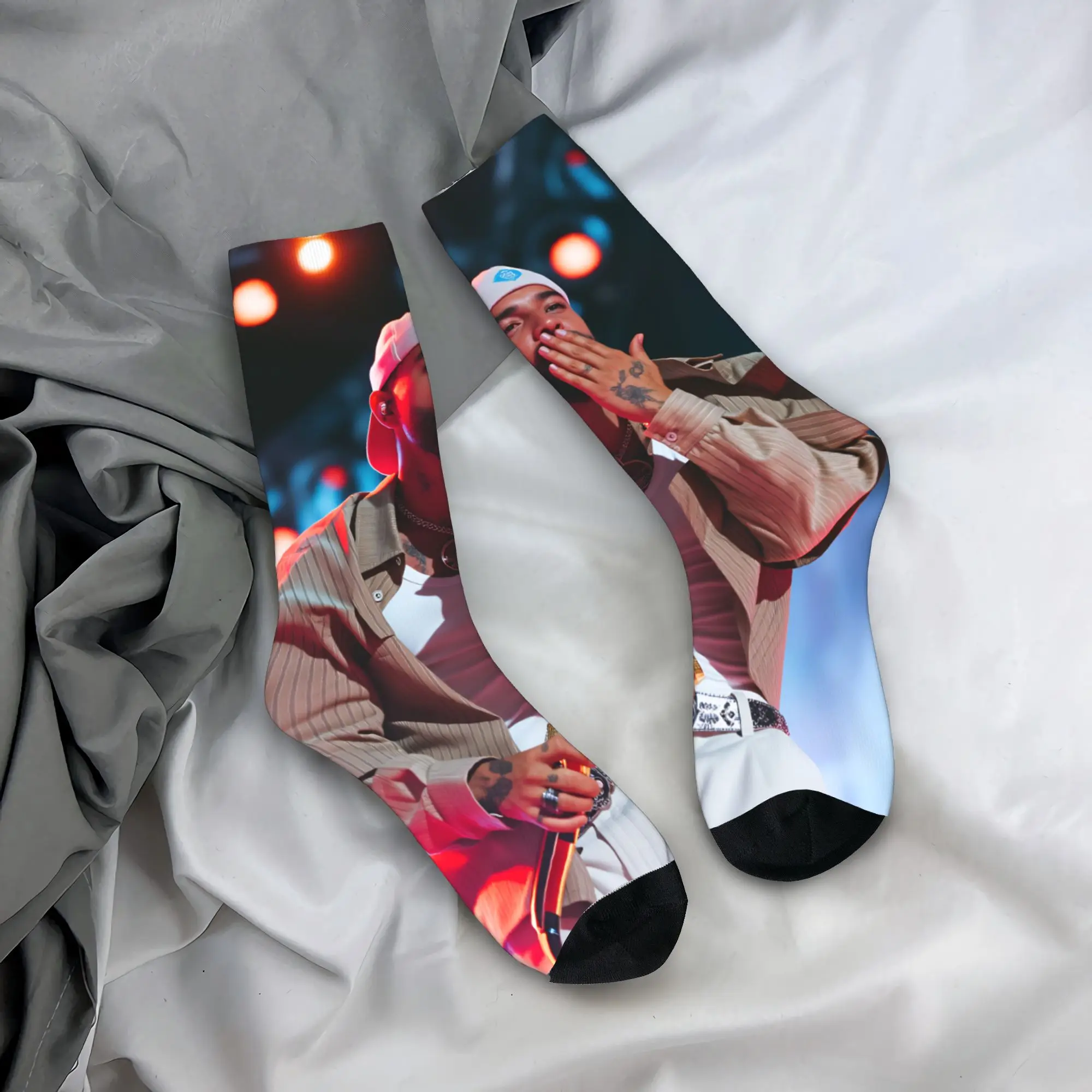 

Носки Maluma Singer с графическим рисунком, повседневные носки, зимние нескользящие носки, мужские удобные носки для бега и спорта