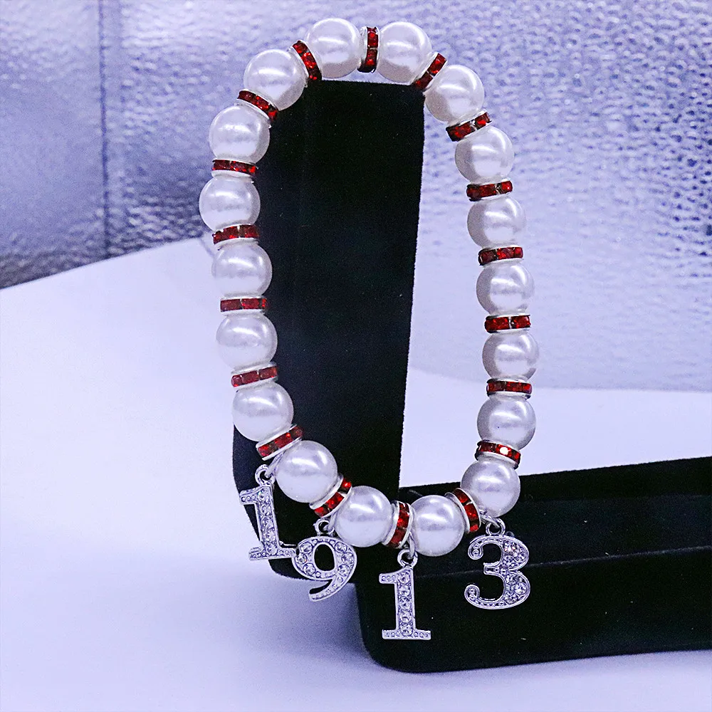 Fashion Women Gifts Greek Letter Sorority Symbol Zeta 1920 Pink Green Club 1913 Delta OES Bracelet Society Jewelry