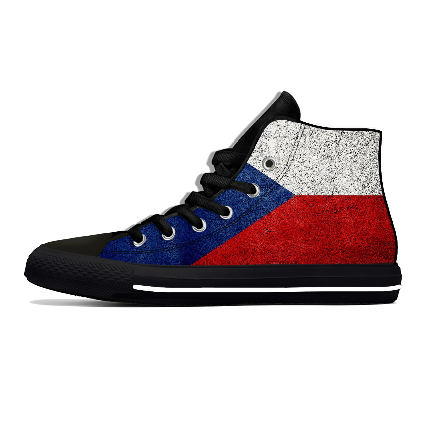 Hot Czech Republic Flag Patriotic Fashion Classic Casual Cloth Shoes High Top Lightweight Breathable 3D Print Men Women Sneakers