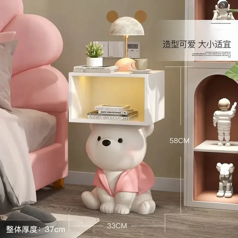 Cartoon Bear Statue Bedside Table Children's Room Bedside Locker Creative Bedroom Furniture Bedside Table