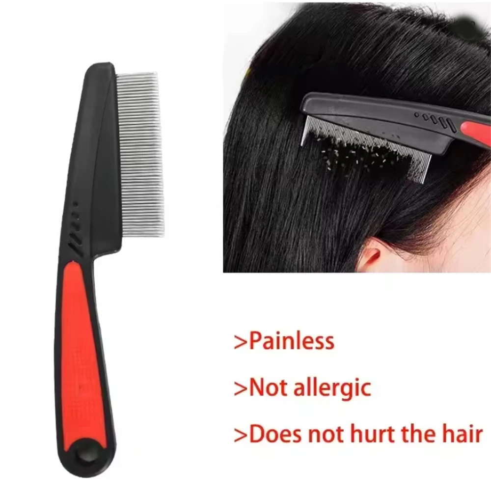 1pcs Cleaning Dandruff Comb Stainless Steel Needle Comb Fine Tooth Professional Lice Nit Removal Hair Brush for Human Pet