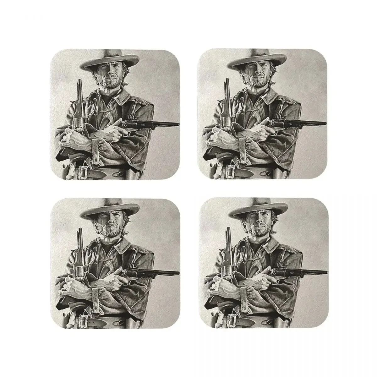 

Подставки для эскизов Clint Eastwood, кухонные подставки, Нескользящие Изоляционные Коврики для чашек и кофе, для декора, домашняя посуда, набор из 4 шт.