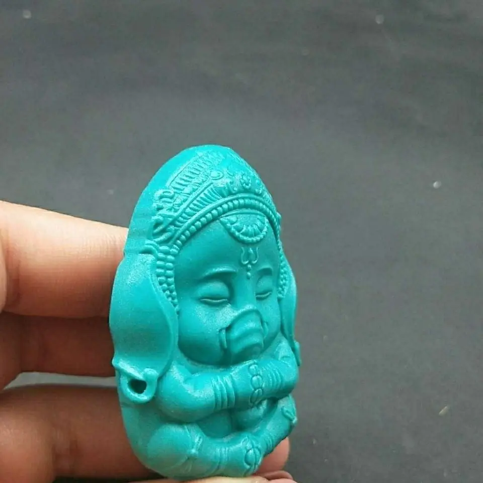 Natural optimized turquoise Mengmeng Elephant God pendant pendantSize 5.5 * 4.1 * 1.8cm