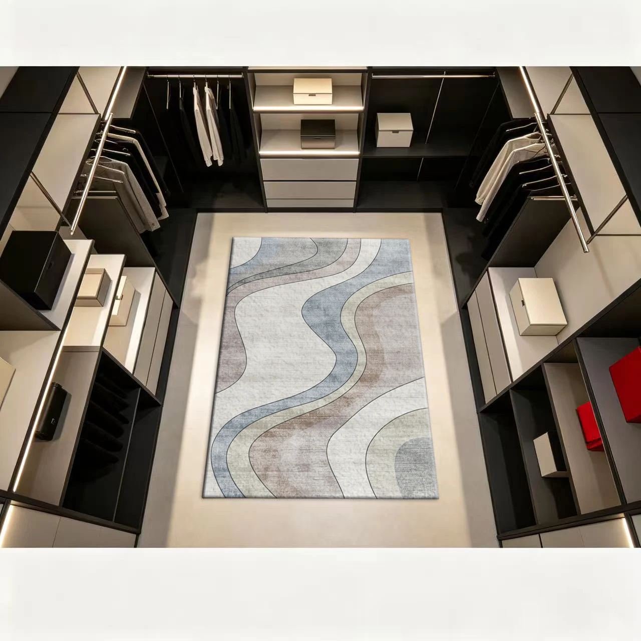 Soft Wavy Abstract Carpet Stylish Home Carpet, Suitable for Living Room Decoration