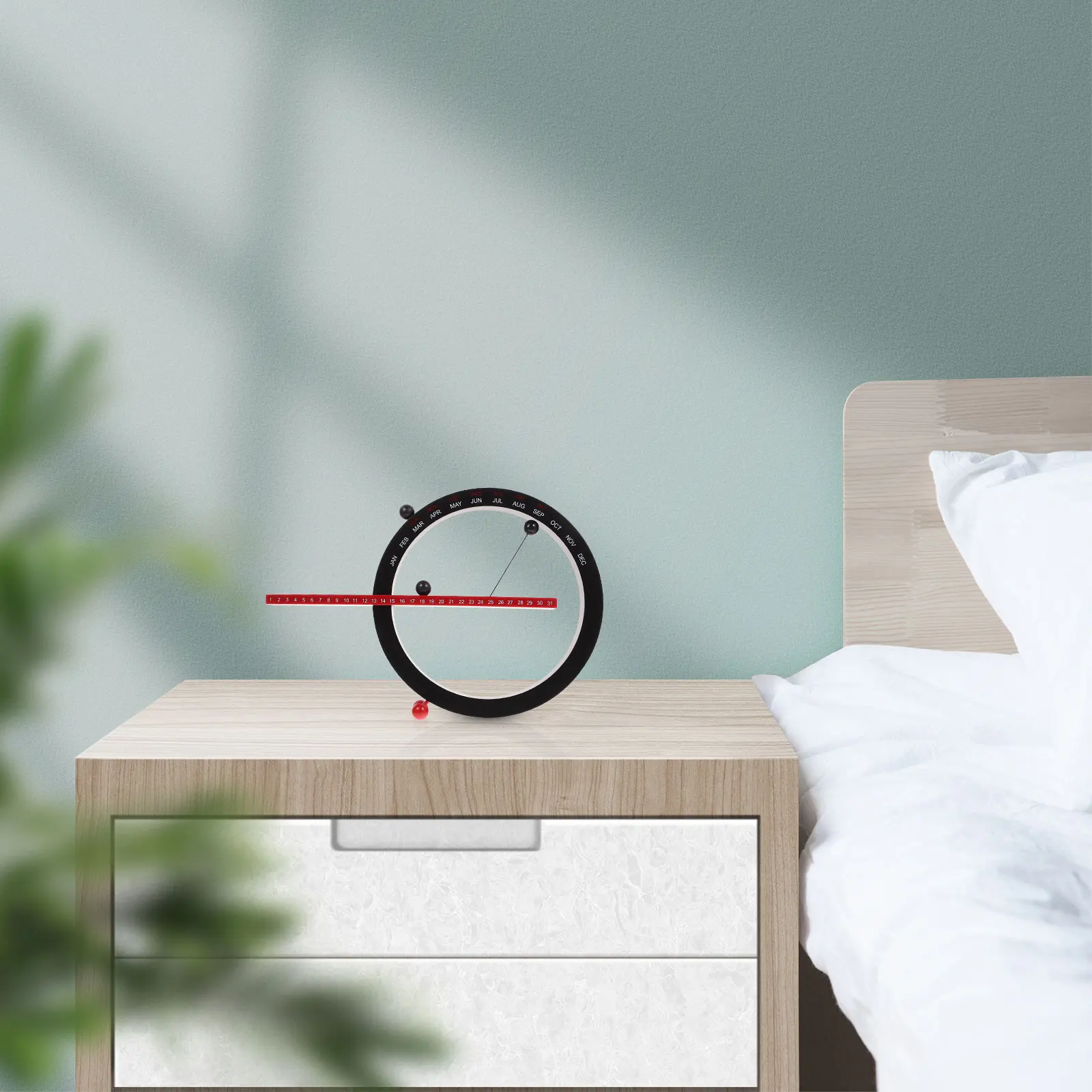 

Hanging Magnetic Calendar Ornaments Home Decor Indoor Desk Office Black and Red