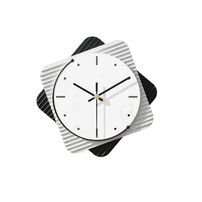 

Modern Cream Style Creative Metal Silent Wall Clock Nordic Living Room Dining Room Background Wall Decorative Clock