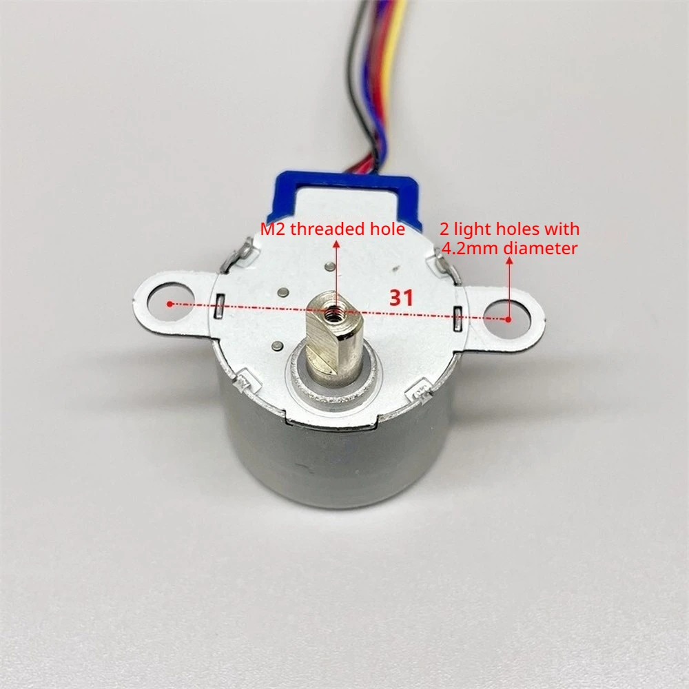 24BYJ48 5V DC Stepper Reduction Motor 1:64 Gear Ratio 4-Phase 5-Wire Fan Swing Head Motor 8.6mm Shaft Length DC Motor