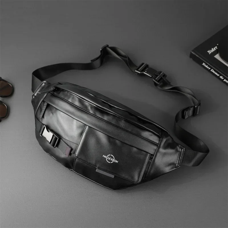 Fashion Leather Men's Chest Trend Waist Outdoor Sports Male Shoulder Crossbody Bag Casual Fanny Pack