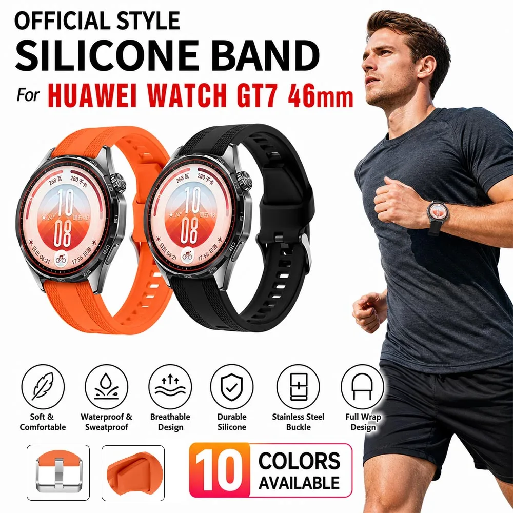 Originales Silikonarmband für Huawei Watch GT7 46mm, weiches, atmungsaktives Ersatzarmband für Huawei Watch GT7 GT6 GT5 GT4 46mm