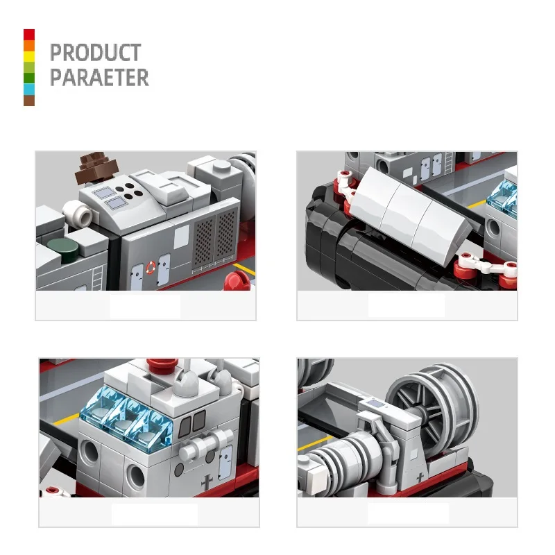 413 Uds. Tipo 726 LCAC bloques de construcción artesanales modelo militar juguetes para niños portaequipajes de buques de guerra adornos de crucero juguete de ensamblaje de partículas pequeñas