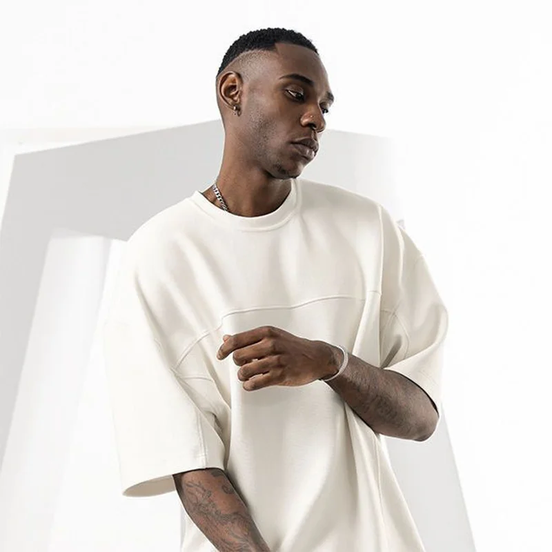 

2023 Summer New Loose Pure Cotton Round Neck Casual Men's Short-sleeved T-shirt Sports Tops