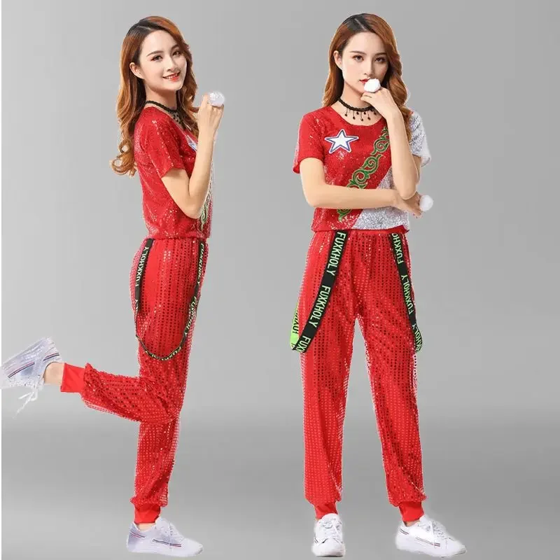ชุดเดรสเต้นรำดีเจสำหรับผู้หญิงชุดเต้นรำแนวสตรีทชุดเต้นรำ DS Gogo แขนกุด