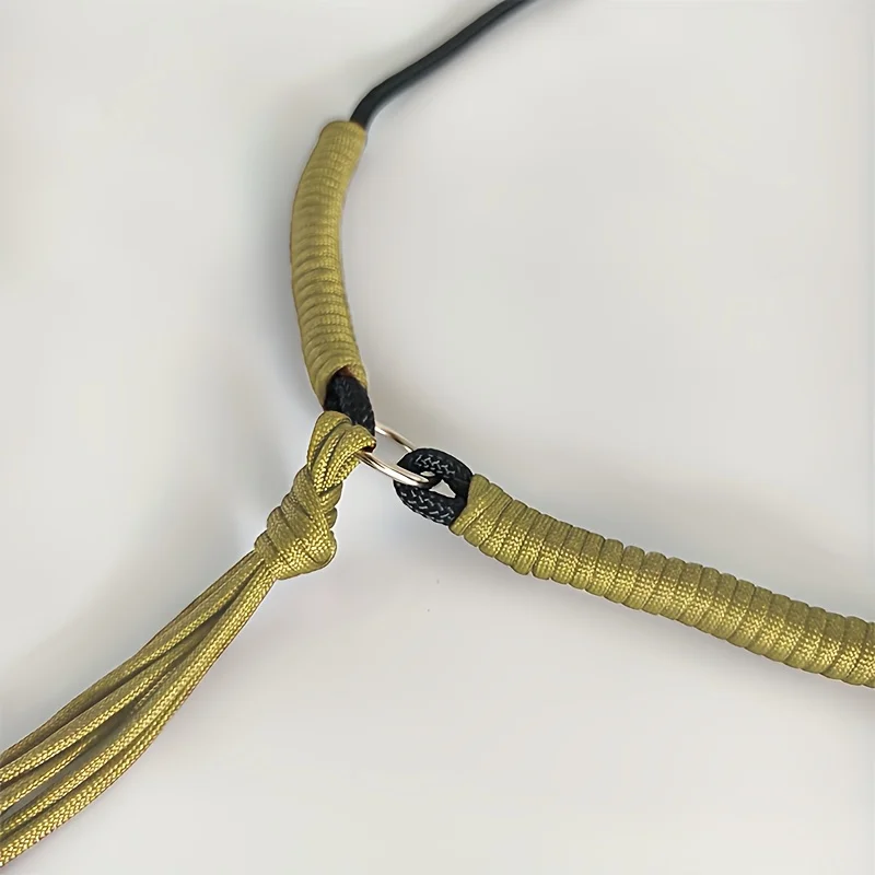 خاتم رقبة حصان مصنوع يدويًا من النايلون - قلادة مزخرفة منسوجة، آمن ومريح لجميع الخيول