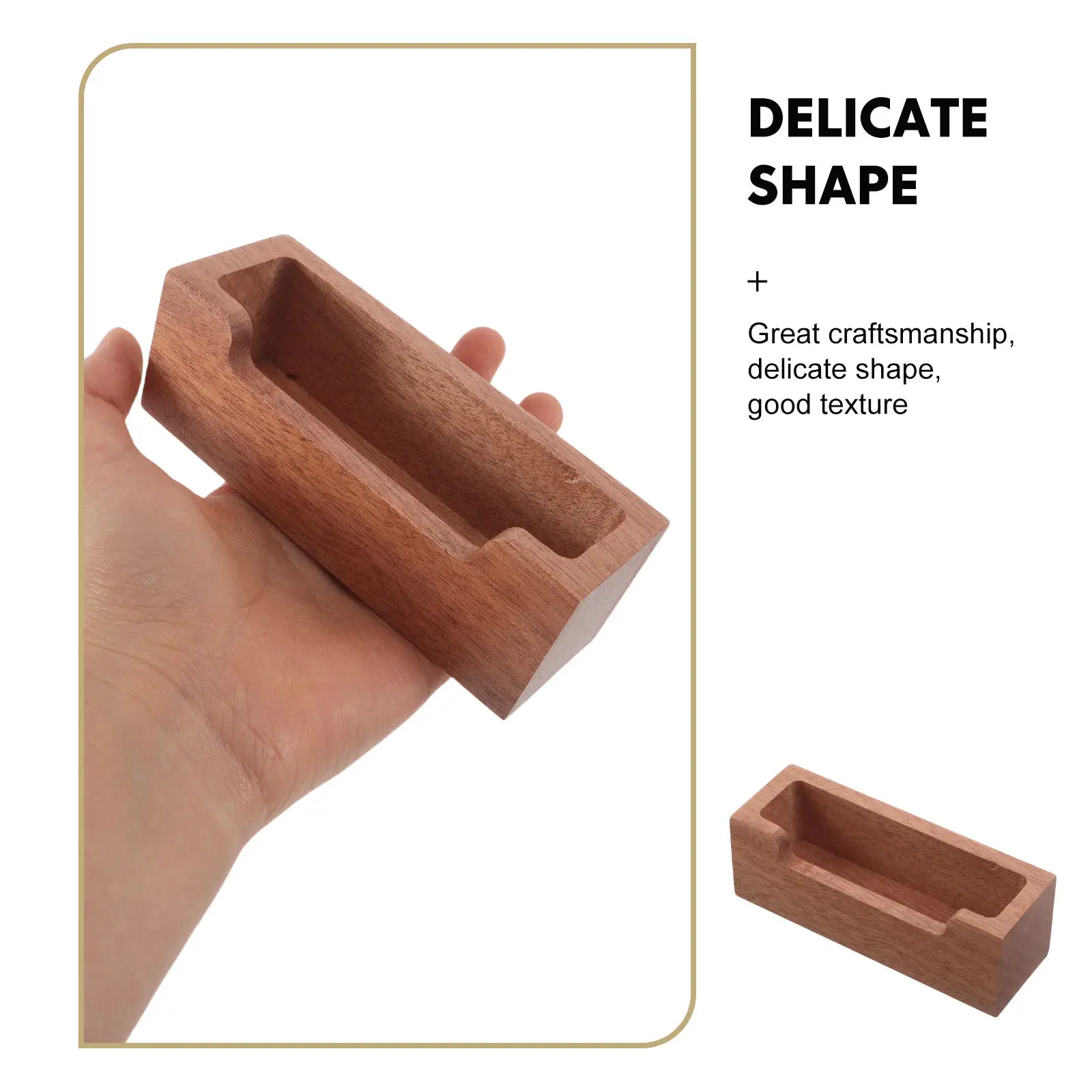 Wood Desktop Business Card Holder Light Brown Solid Wood Professional Business Name Card Stand Desk Organizer Display Rack