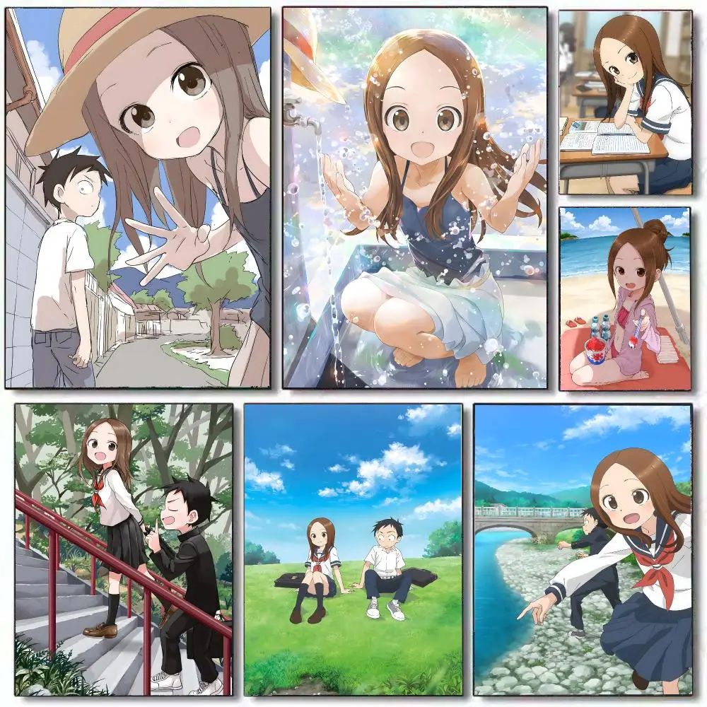 Anime T-Teasing Master Takagi-san Poster HD Home Decor Sticky Wall Waterproof Home Living Room Bar Aesthetic Decor