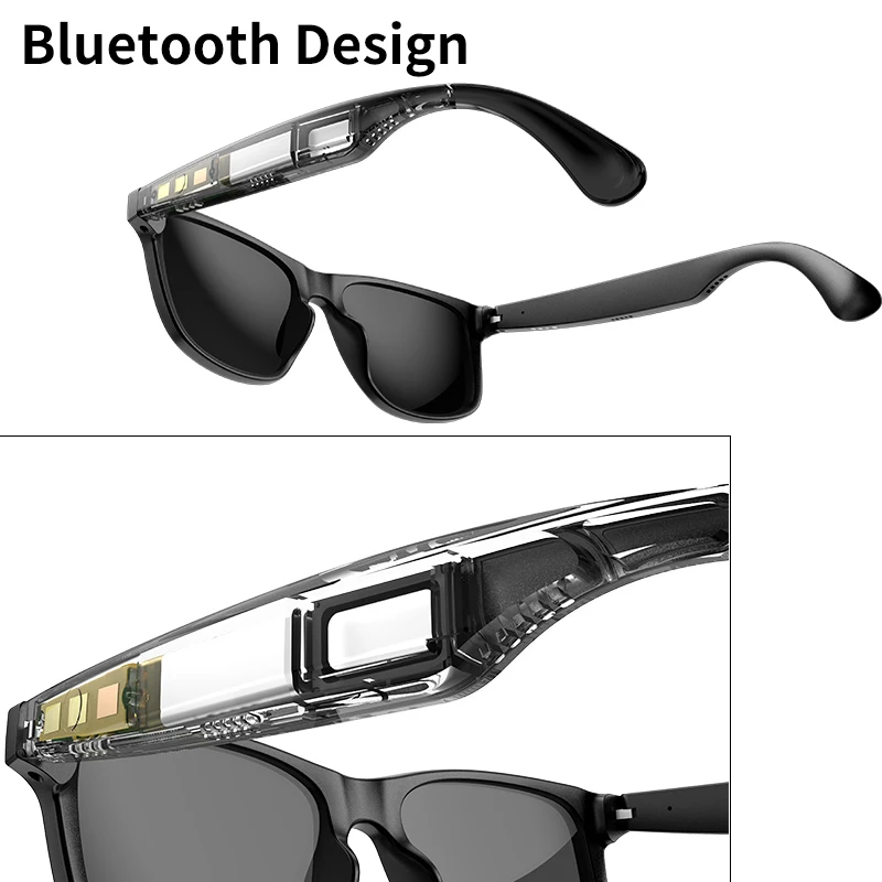 Gafas inteligentes Bluetooth 5,3, auriculares inalámbricos, gafas de sol, auriculares UV400, control táctil, llamadas, música, gafas antiazules