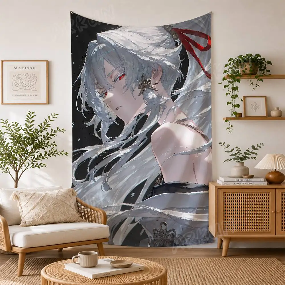 Hot Cute Hiyuki Anime Tapestry Gaming Wall Hanging Fantasy Room Decor Manga Aesthetic Bedroom Wall Home Decoration Cloth Gift