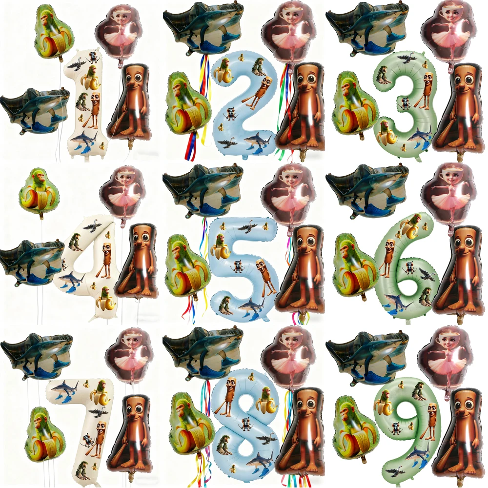 Conception de cerveau italien! Ballon numérique 32 pouces (0-9) avec autocollants et 4 caractères. Pour anniversaire, anniversaire, décoration de fête de Noël