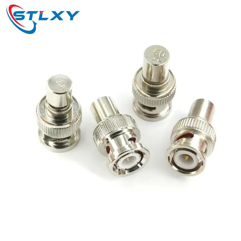 1Pcs Q9 BNC Loads Male Plug Coaxial Brass Resistor Terminator Dummy BNC Load Impedance 50 Ohm&75 Ohm with Keychain Adapter Brass
