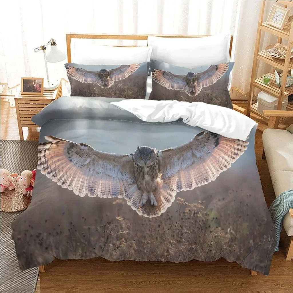 

Eagle Duvet Cover Set Polyester Bedding for Boys Teens Adults King Queen Size Grey White Duvet Cover Bed Set Quilt Cover
