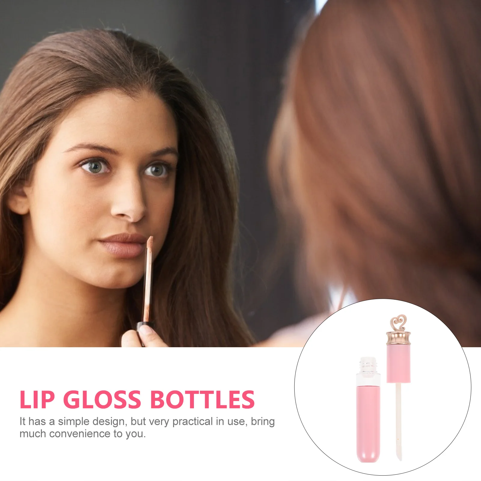 

4 Pcs Gloss Tubes Empty Heart Empty Bottles Shaped Bottles Lightweight ABS Material Portable Container