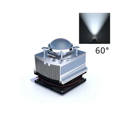 LED Heatsink Cooling Radiator + 60 Degrees Lenes + Reflector Bracket + Fans For High Power 20W 30W 50W 100W LED