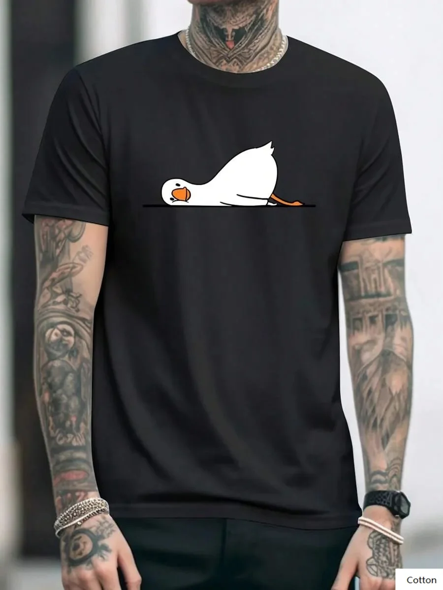

Men's Cotton Printed T - Shirt with Cute Duck Graphic Perfect for Casual Daily Wear and Adding A Playful Touch To Your Outfit