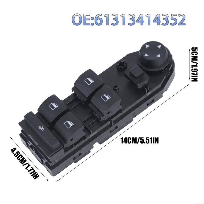 M76E Fenstersteuerungsschalter Ersatz für E83 2004–2010, Vier-Tasten-Fahrertür-Autofensterbaugruppe, Spiegel, ABS-Gehäuse – Detail 6