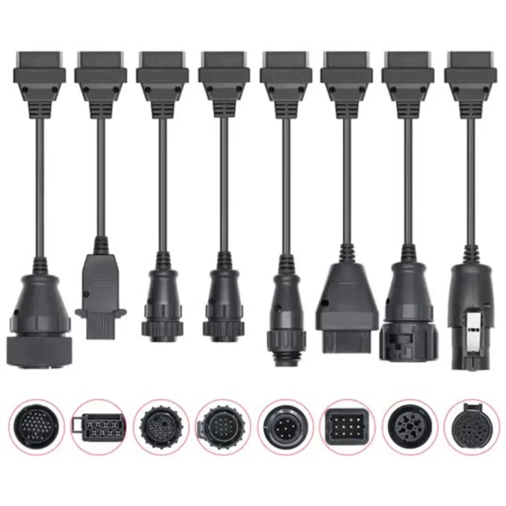 

For Truck OBD2 Diagnostic Connector 8pcs Kit Full Pins Activated Truck Cables For TCS Plus 8-in-1 Truck Cable Parts