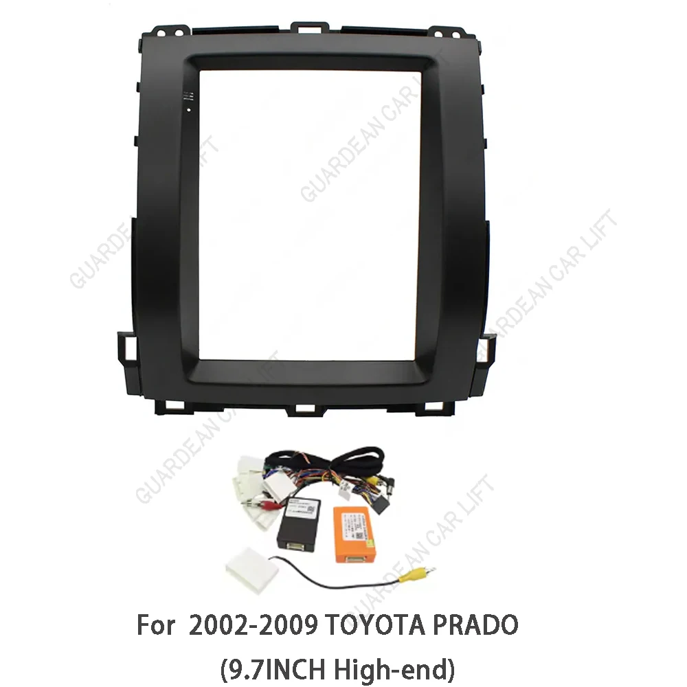 For 2002-2009 TOYOTA LAND CRUISER (9.7INCH, VERTICAL SCREEN)Car Radio Fascias Tesla Style Android Stereo Player 2Din Frame Panel view 2