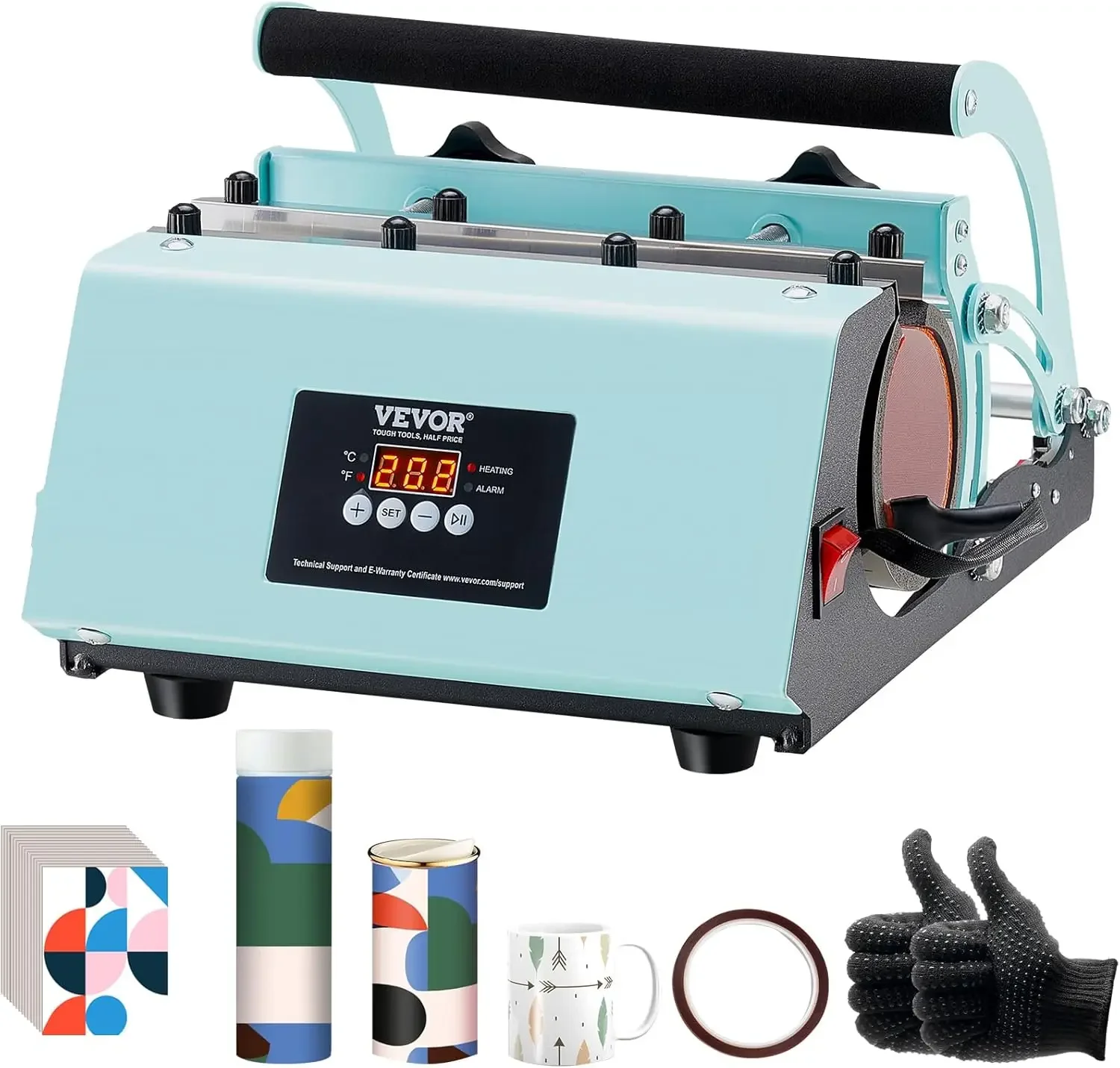 Tumbler Heat Press Machine, 11-30oz Mug Press, Heat Up Fast and Even, Tumbler Press with Sublimation Paper, Tape and Gloves