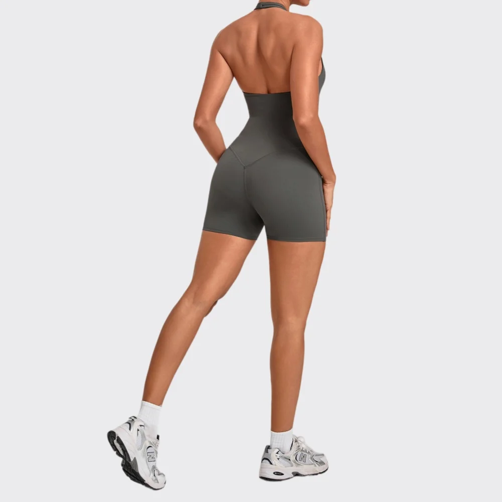 Women Backless Yoga Jumpsuit Workout Bodysuit Women Sexy Breathable Halter Fitness Bodysuits Casual Sport One-Piece Yoga Clothes