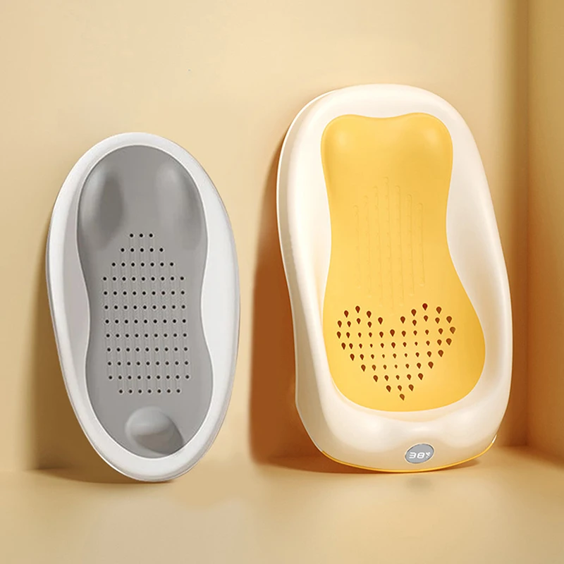 인체공학적 등받이 크리스마스 디자인 접이식 아기 목욕 의자 미끄럼 방지 PP 샤워 네트 지지대 간편 세척 유아용 선물