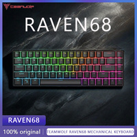 teamwolf Raven68 Magnetic Axis Mechanical Keyboard 8K Low Delay Mode RGB Light Effect White Yellow Axis Hot Plug Aluminum