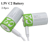 1.5V 5000mWh C Size LR14 Li-po Rechargeable Battery Type-C Ultra-Fast USB Charging Lithium Battery for Flashlight Gas Cooker