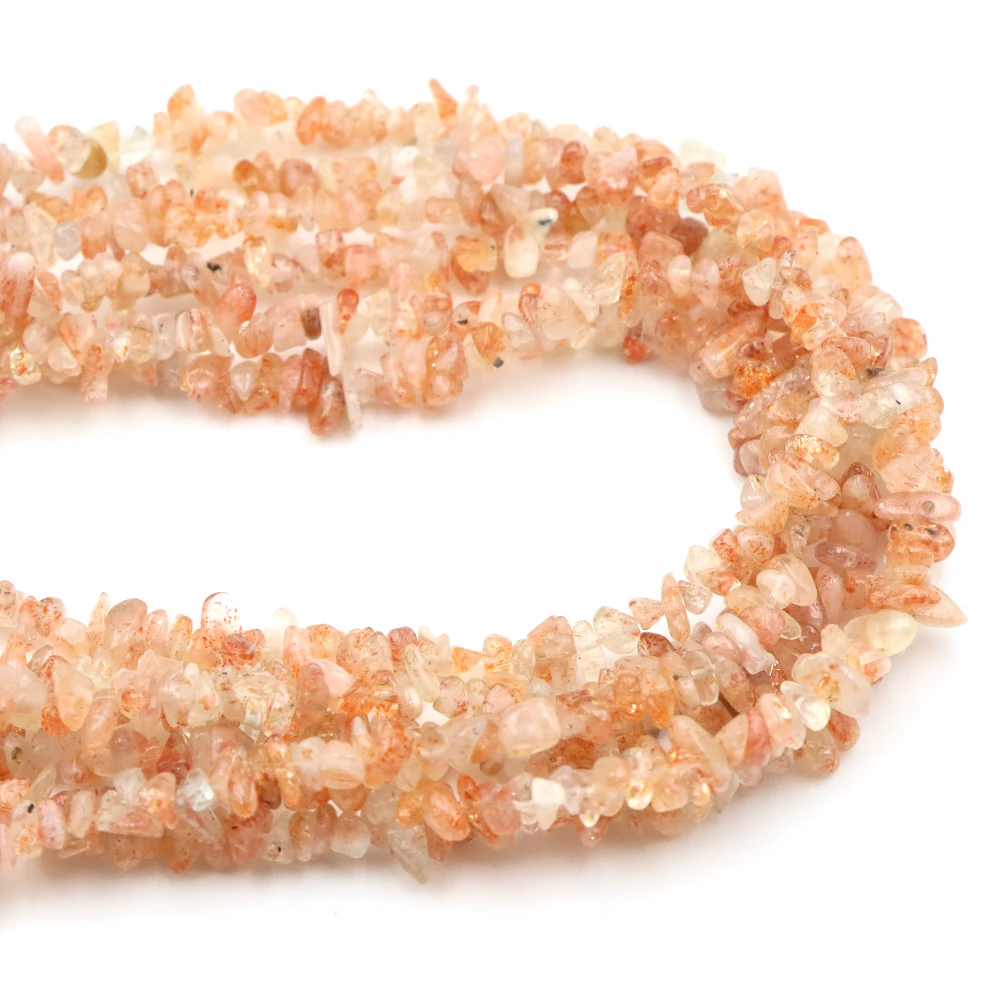 3-5mm Natural Sunstone Irregular Chip Gravel Beads Loose Stone Spacers For Chakra Healing DIY Handmade Bracelet Necklace Gifts