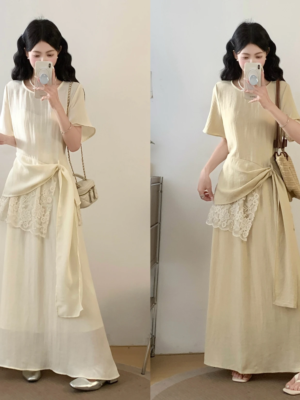 

Summer 2026 plus Size Korean Style Loose Fit Elegant Fashionable Slimming Half Skirt Set Simple Breathable Short Sleeve T-Shirt