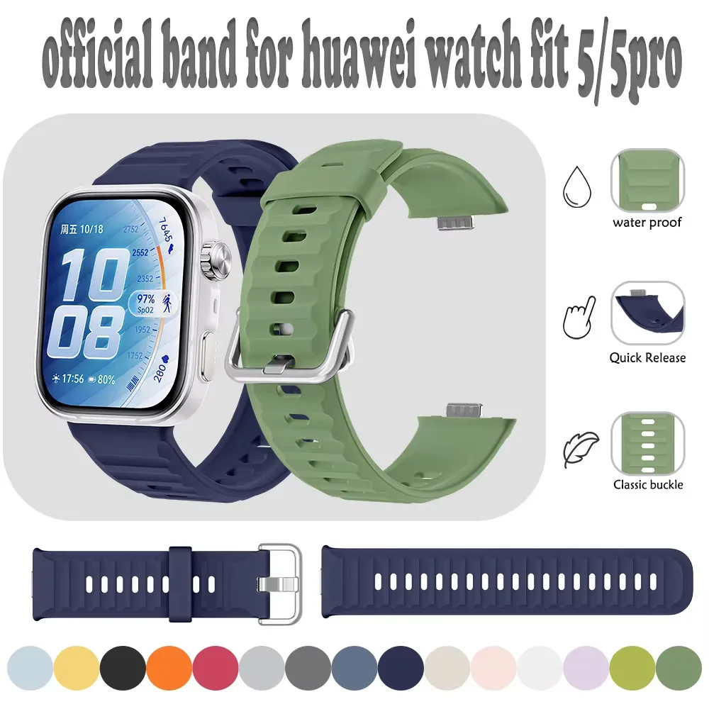 Silicone Band for Huawei Watch Fit3 Fit4 Fit4Pro Fit 5 Fit5pro Quick-Release Design Waterproof Sweatproof Band image 3